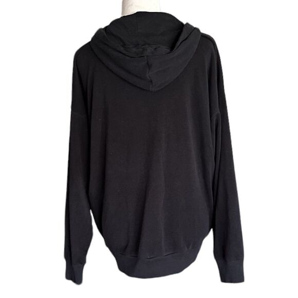 American Eagle Black Amazingly Soft Lounge Casual Loose Baggy Fit Zip Up Hoody - Picture 4 of 5